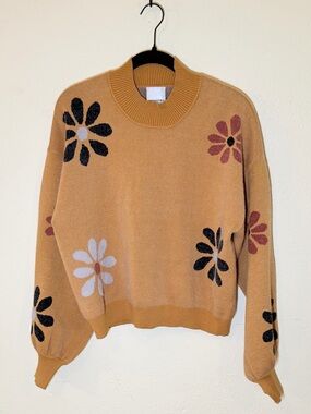 NWT Yellow Floral Crewneck Sweater